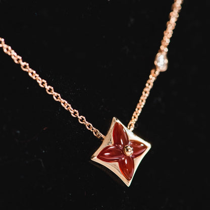 [Lumi Jewelry]STAR NECKLACE PINK GOLD 1 DIAMOND