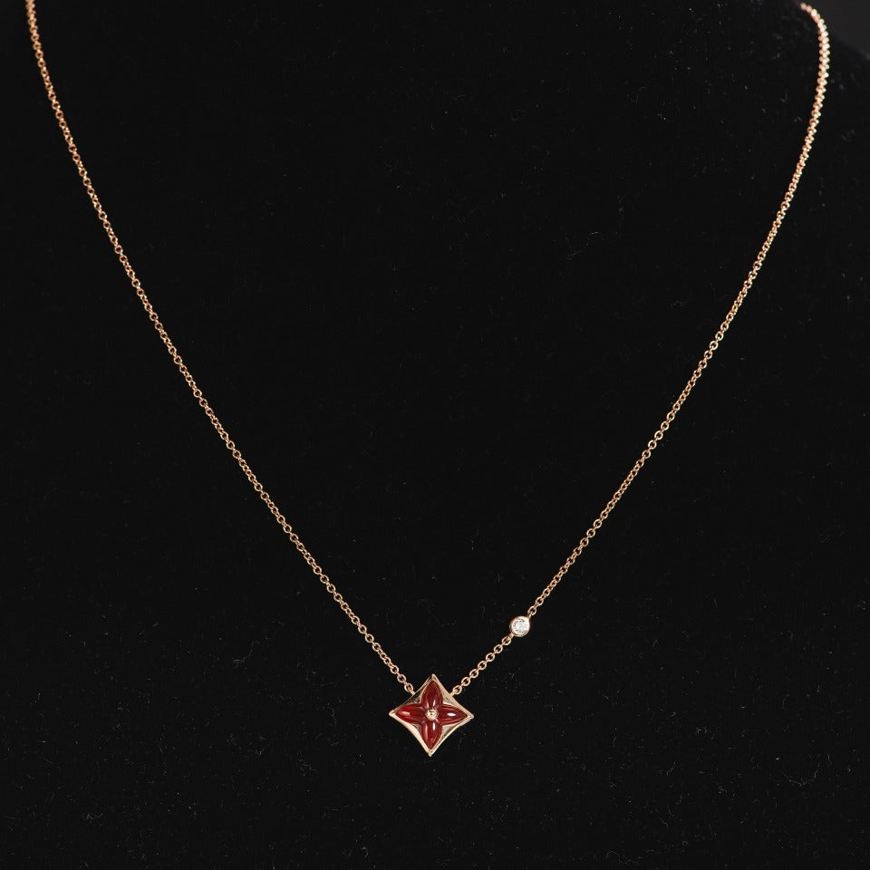[Lumi Jewelry]STAR NECKLACE PINK GOLD 1 DIAMOND