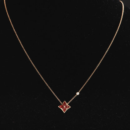 [Lumi Jewelry]STAR NECKLACE PINK GOLD 1 DIAMOND