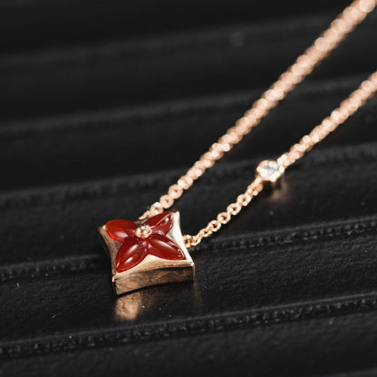 [Lumi Jewelry]STAR NECKLACE PINK GOLD 1 DIAMOND