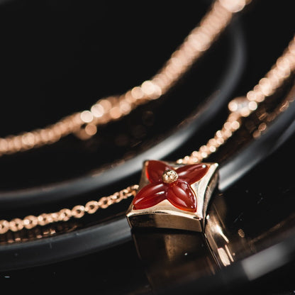 [Lumi Jewelry]STAR NECKLACE PINK GOLD 1 DIAMOND
