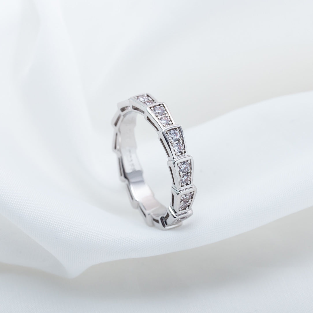 [Lumi Jewelry]SERPENTI RING SILVER DIAMOND PAVED 3MM