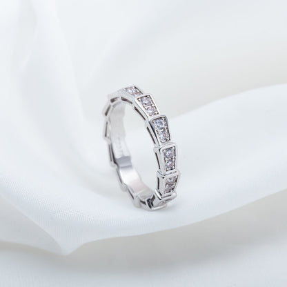 [Lumi Jewelry]SERPENTI RING SILVER DIAMOND PAVED 3MM