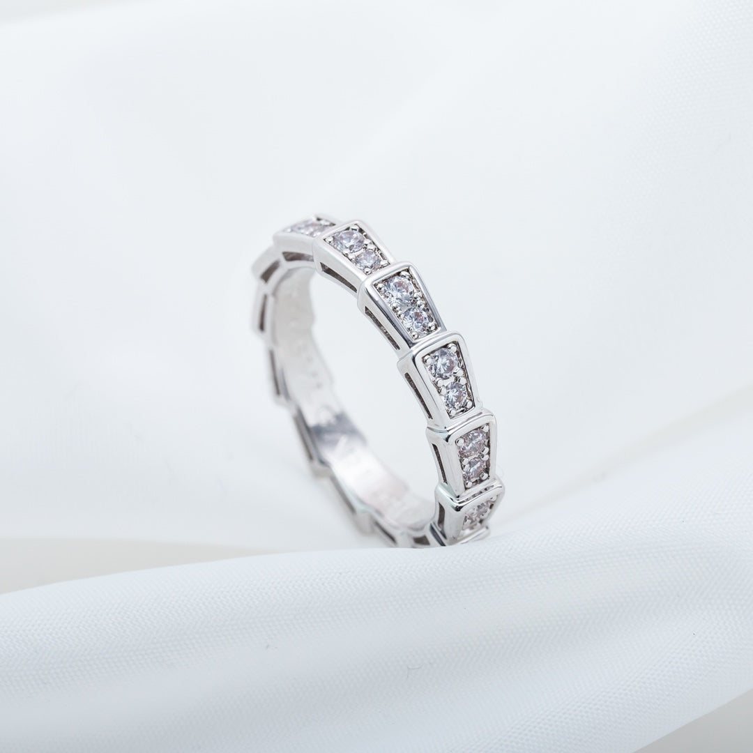 [Lumi Jewelry]SERPENTI RING SILVER DIAMOND PAVED 3MM