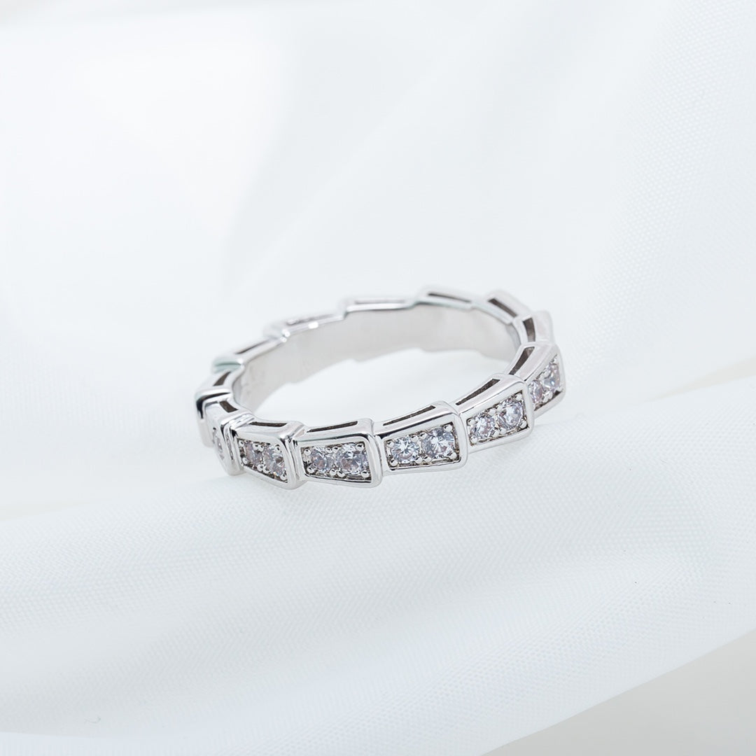 [Lumi Jewelry]SERPENTI RING SILVER DIAMOND PAVED 3MM