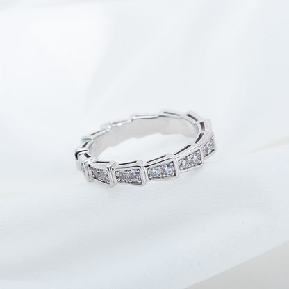 [Lumi Jewelry]SERPENTI RING SILVER DIAMOND PAVED 3MM