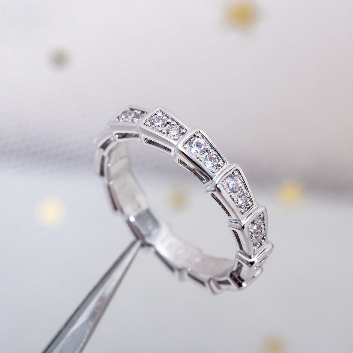 [Lumi Jewelry]SERPENTI RING SILVER DIAMOND PAVED 3MM