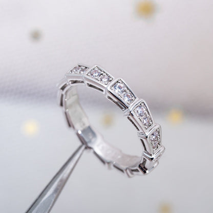 [Lumi Jewelry]SERPENTI RING SILVER DIAMOND PAVED 3MM