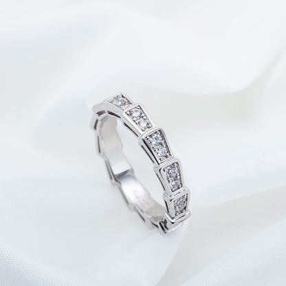 [Lumi Jewelry]SERPENTI RING SILVER DIAMOND PAVED 3MM
