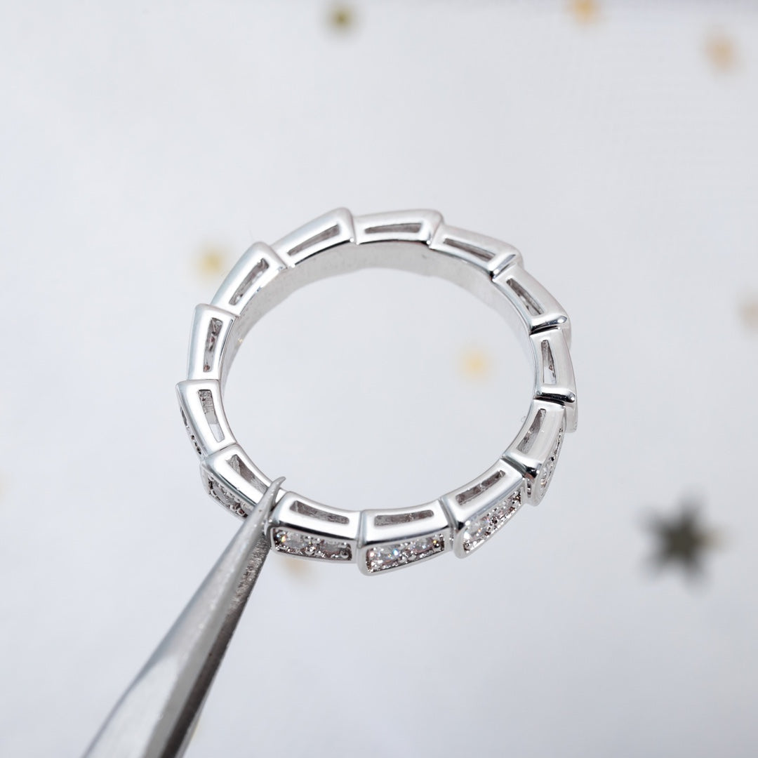[Lumi Jewelry]SERPENTI RING SILVER DIAMOND PAVED 3MM