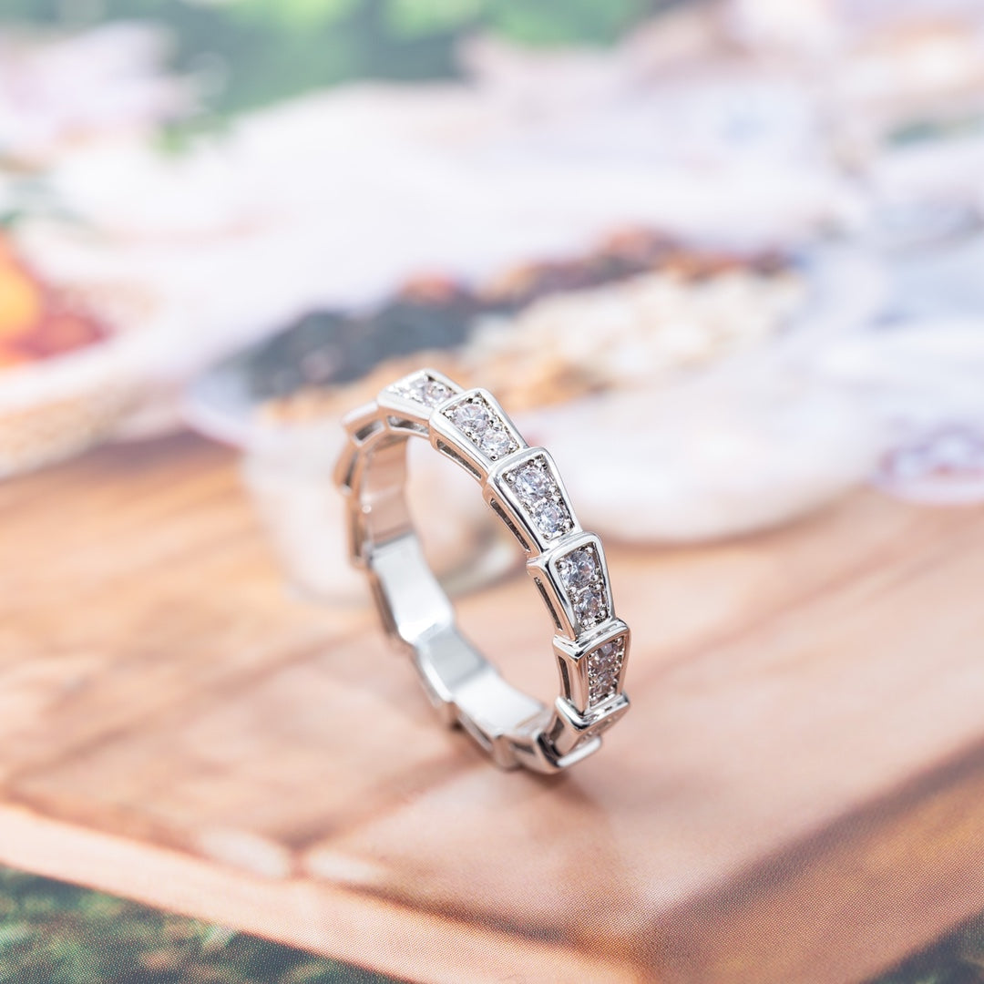 [Lumi Jewelry]SERPENTI RING SILVER DIAMOND PAVED 3MM