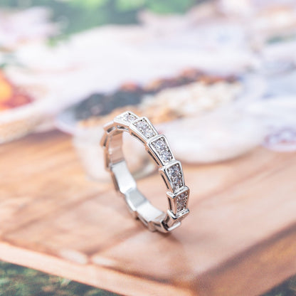 [Lumi Jewelry]SERPENTI RING SILVER DIAMOND PAVED 3MM