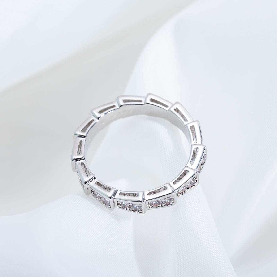 [Lumi Jewelry]SERPENTI RING SILVER DIAMOND PAVED 3MM