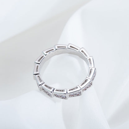 [Lumi Jewelry]SERPENTI RING SILVER DIAMOND PAVED 3MM