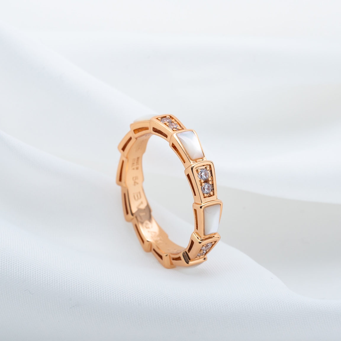 [Lumi Jewelry]SERPENTI RING PINK GOLD DIAMOND MOP 3MM
