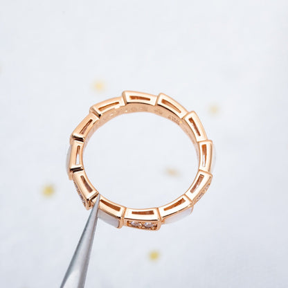 [Lumi Jewelry]SERPENTI RING PINK GOLD DIAMOND MOP 3MM