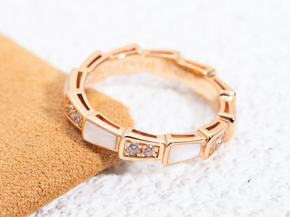 [Lumi Jewelry]SERPENTI RING PINK GOLD DIAMOND MOP 3MM