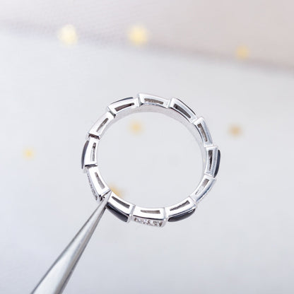 [Lumi Jewelry]SERPENTI RING SILVER  DIAMOND BLACK MOP 3MM