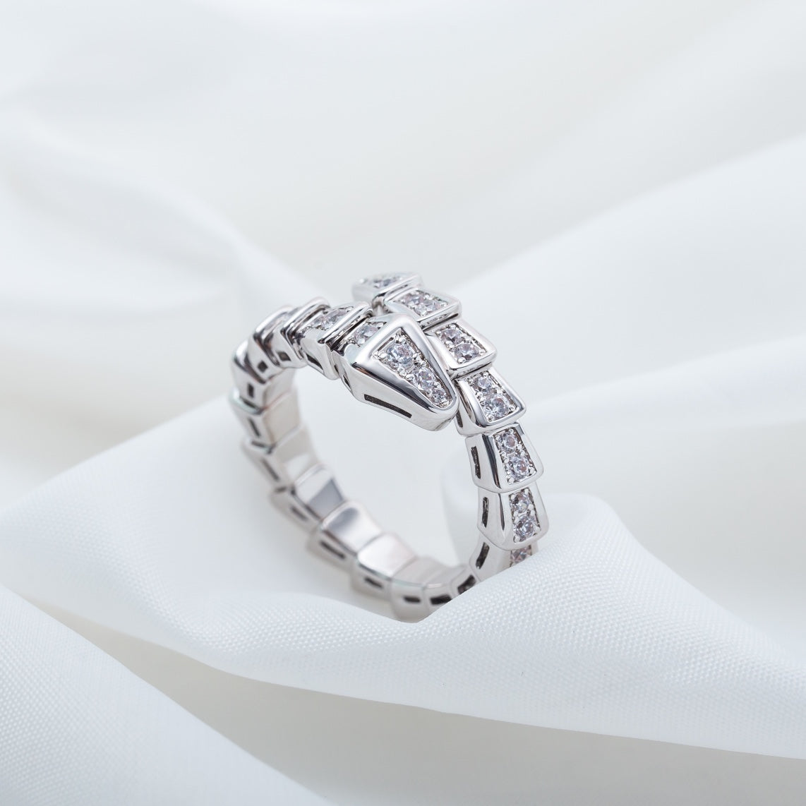 [Lumi Jewelry]SERPENTI RING SILVER DIAMOND PAVED 4MM