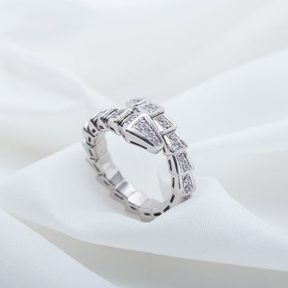 [Lumi Jewelry]SERPENTI RING SILVER DIAMOND PAVED 4MM