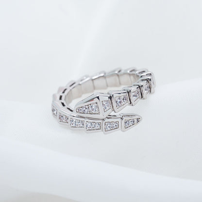 [Lumi Jewelry]SERPENTI RING SILVER DIAMOND PAVED 4MM