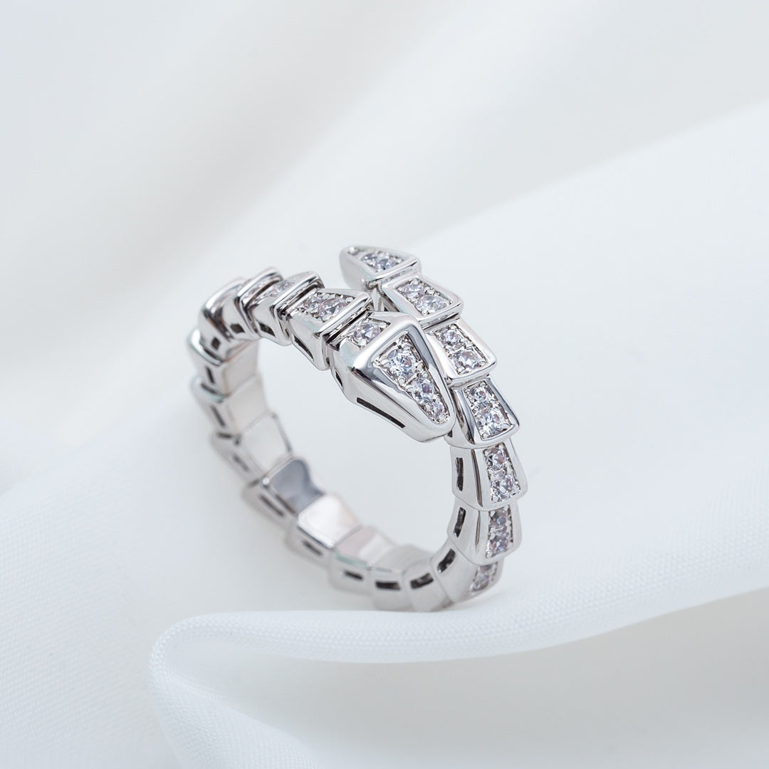 [Lumi Jewelry]SERPENTI RING SILVER DIAMOND PAVED 4MM