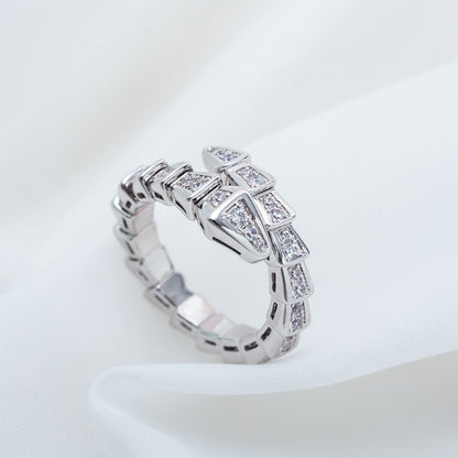 [Lumi Jewelry]SERPENTI RING SILVER DIAMOND PAVED 4MM