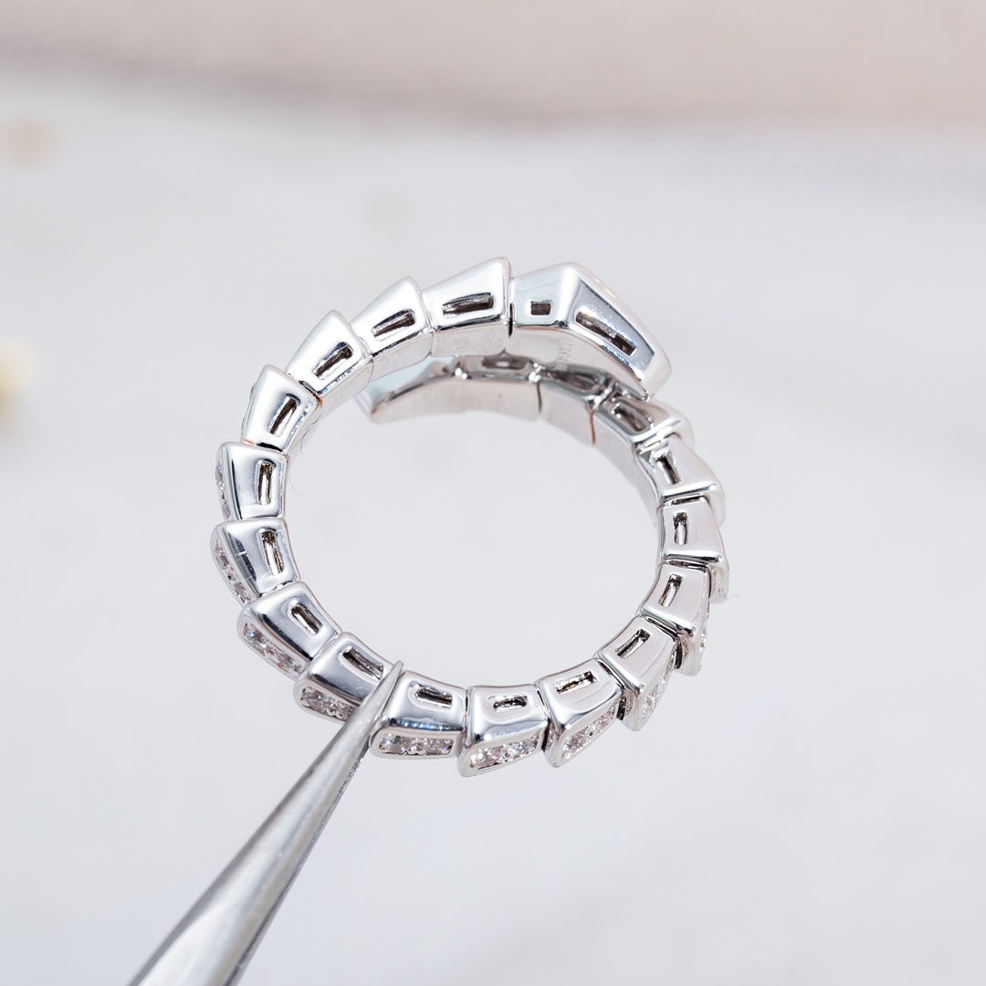 [Lumi Jewelry]SERPENTI RING SILVER DIAMOND PAVED 4MM
