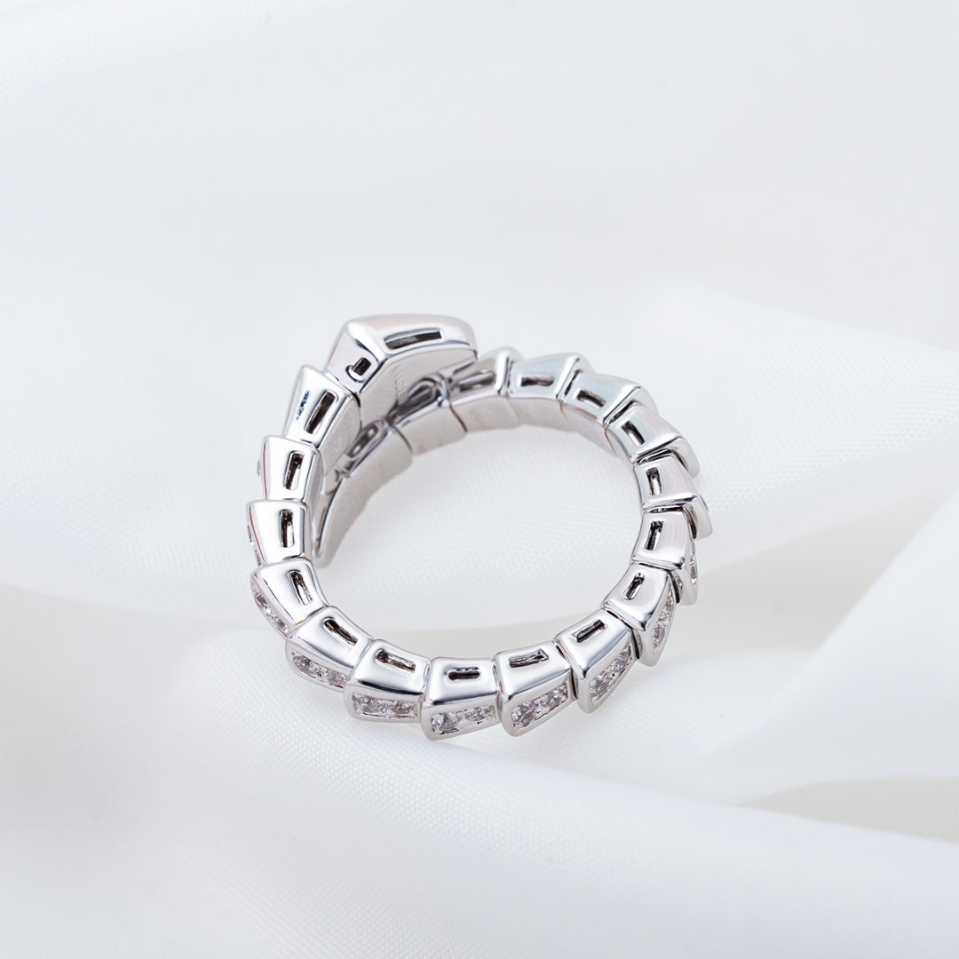 [Lumi Jewelry]SERPENTI RING SILVER DIAMOND PAVED 4MM