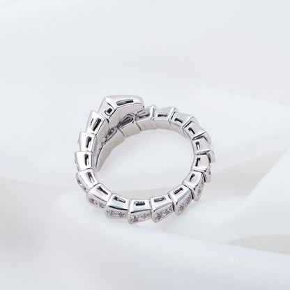 [Lumi Jewelry]SERPENTI RING SILVER DIAMOND PAVED 4MM