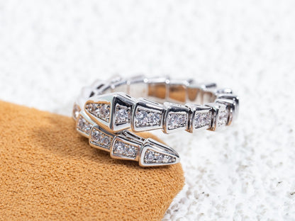 [Lumi Jewelry]SERPENTI RING SILVER DIAMOND PAVED 4MM