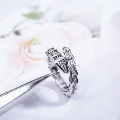 [Lumi Jewelry]SERPENTI RING SILVER DIAMOND PAVED 4MM