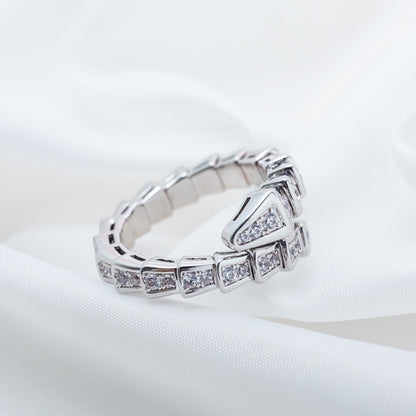 [Lumi Jewelry]SERPENTI RING SILVER DIAMOND PAVED 4MM