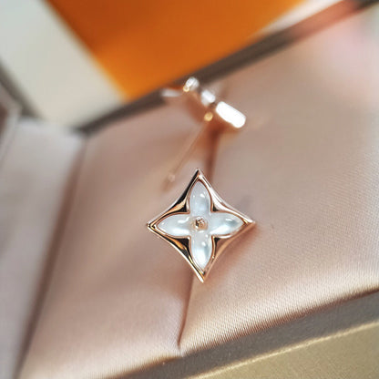 [Lumi Jewelry]STAR MOP PINK GOLD EARRINGS