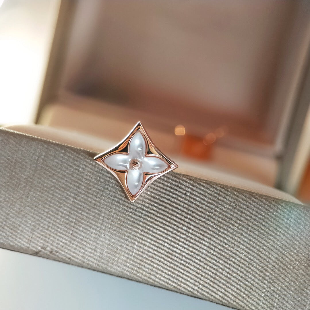 [Lumi Jewelry]STAR MOP PINK GOLD EARRINGS