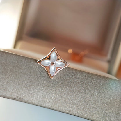 [Lumi Jewelry]STAR MOP PINK GOLD EARRINGS