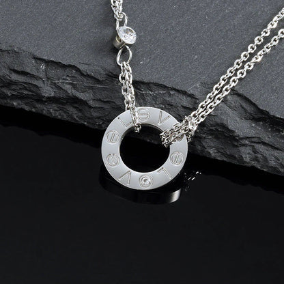 [Lumi Jewelry]LOVE NECKLACE 16MM 2 DIAMONDS