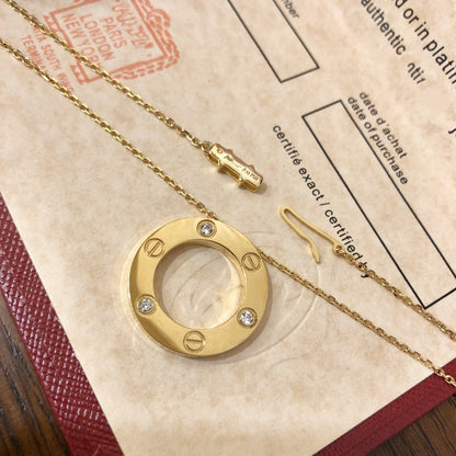 [Lumi Jewelry]LOVE NECKLACE 16MM 3 DIAMONDS