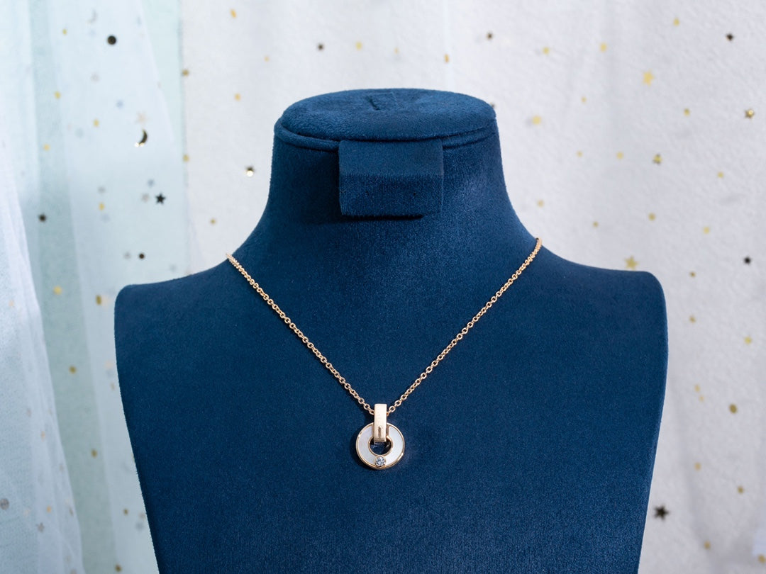 [Lumi Jewelry]GARI NECKLACE PINK GOLD MOP