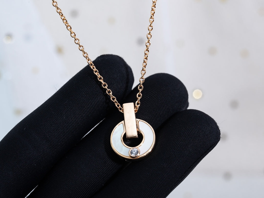 [Lumi Jewelry]GARI NECKLACE PINK GOLD MOP
