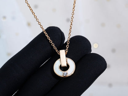 [Lumi Jewelry]GARI NECKLACE PINK GOLD MOP