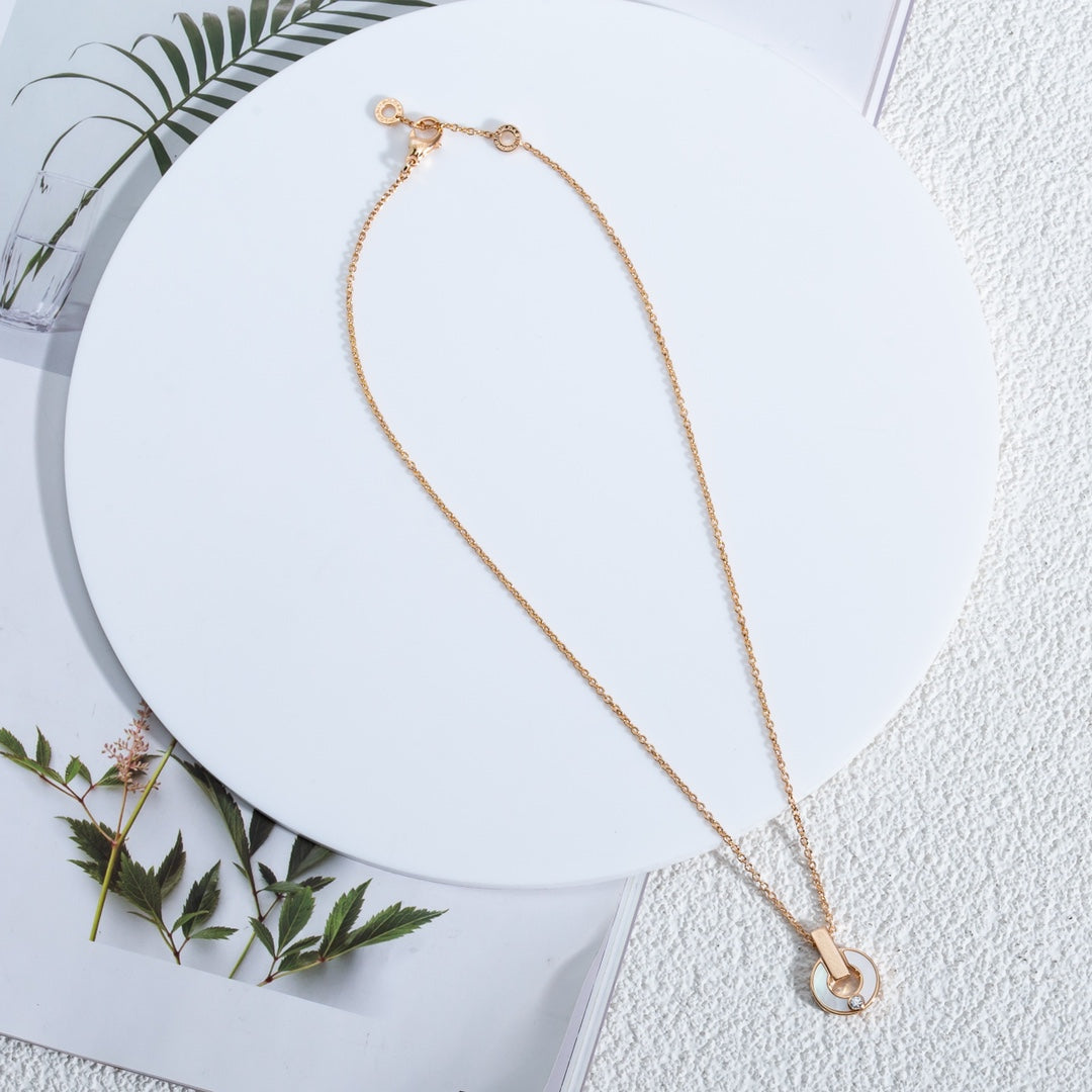 [Lumi Jewelry]GARI NECKLACE PINK GOLD MOP
