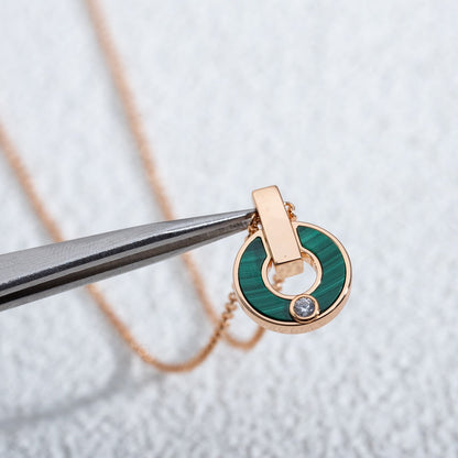[Lumi Jewelry]GARI NECKLACE PINK GOLD MALACHITE