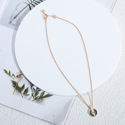 [Lumi Jewelry]GARI NECKLACE PINK GOLD MALACHITE