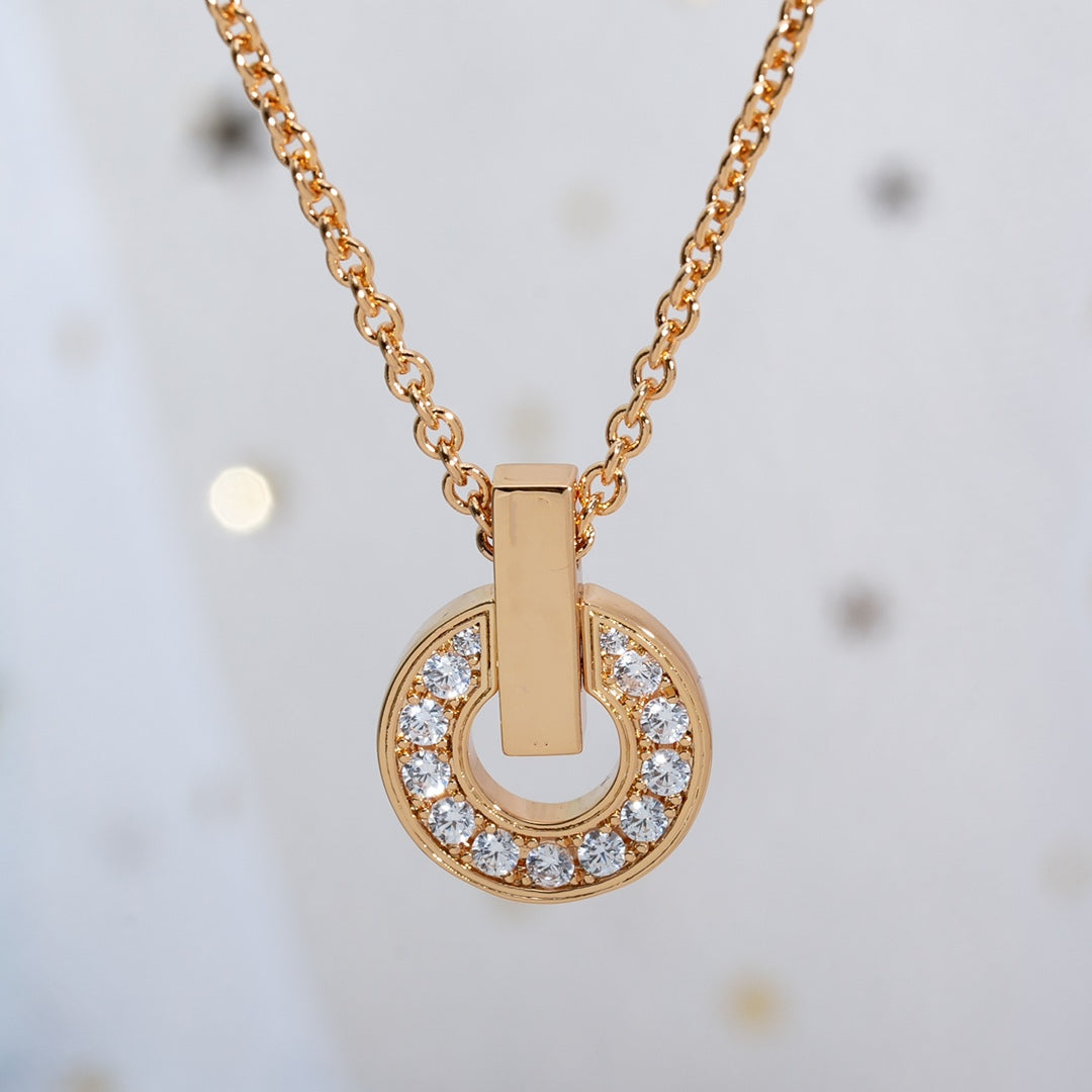 [Lumi Jewelry]GARI NECKLACE PINK GOLD DIAMOND