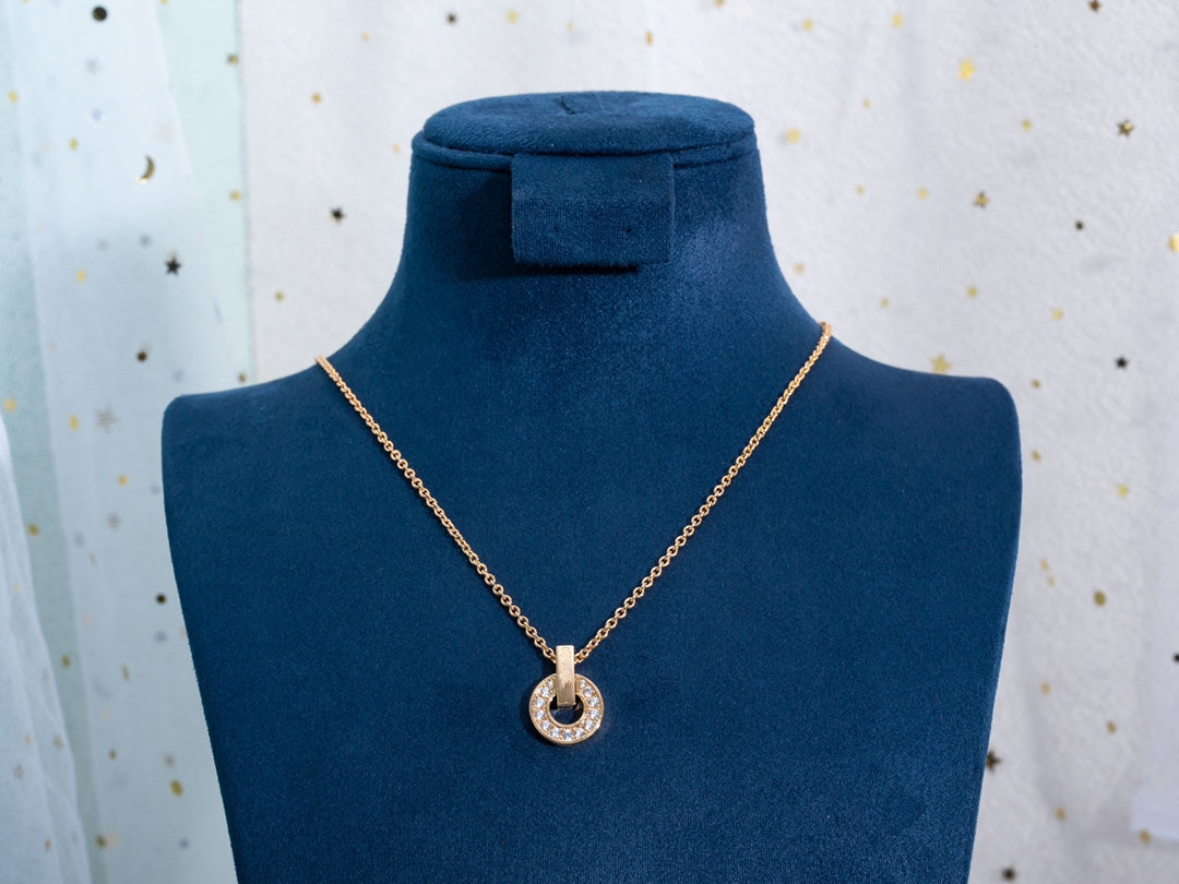 [Lumi Jewelry]GARI NECKLACE PINK GOLD DIAMOND