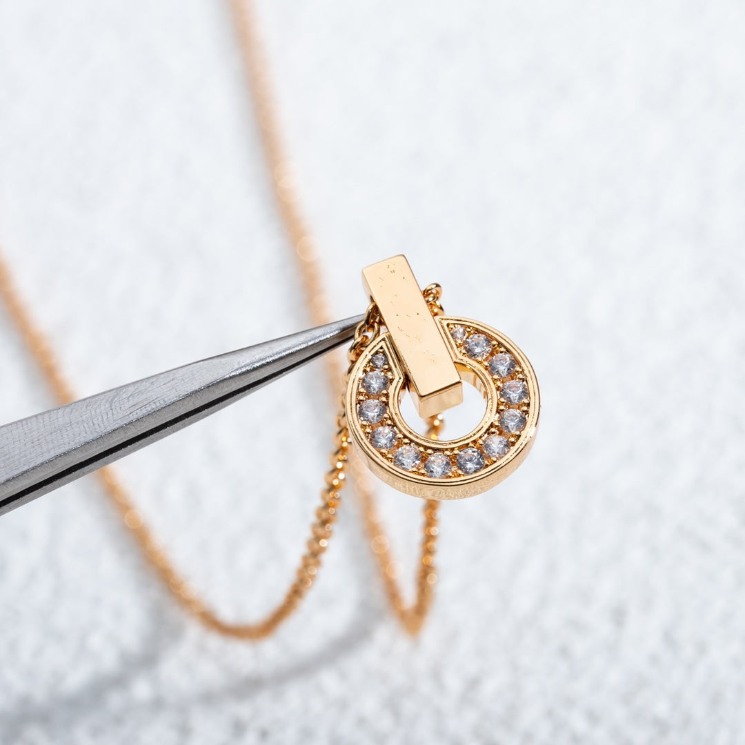 [Lumi Jewelry]GARI NECKLACE PINK GOLD DIAMOND