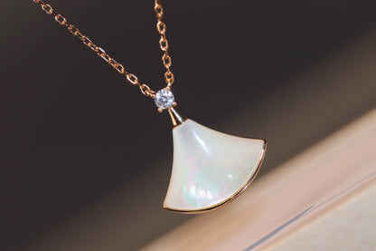 [Lumi Jewelry]DREAM NECKLACE WHITE MOP PINK GOLD 1 DIAMOND