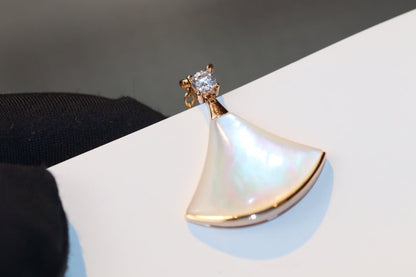 [Lumi Jewelry]DREAM NECKLACE WHITE MOP PINK GOLD 1 DIAMOND