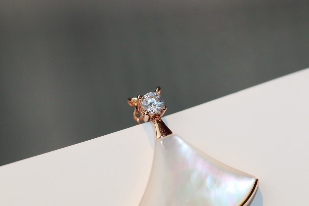 [Lumi Jewelry]DREAM NECKLACE WHITE MOP PINK GOLD 1 DIAMOND